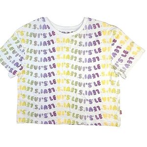 NWT Girl's Levi's Logo Boxy Crop Top Size Large